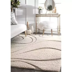 Kirklands Home Area Rugs|Ivory Swirl Carolyn Area Rug, 5x8