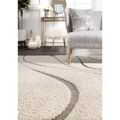 Kirklands Home Area Rugs|Ivory Swirl Carolyn Area Rug, 5x8