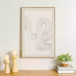 Kirklands Home Canvas Art|Ivory Swirls Framed Canvas Art Print