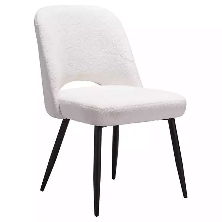 Kirklands Home Dining Chairs|Ivory Teddy Upholstered Dining Chairs, Set of 2 White