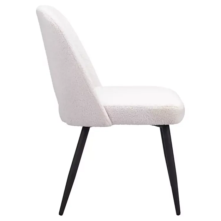 Kirklands Home Dining Chairs|Ivory Teddy Upholstered Dining Chairs, Set of 2 White