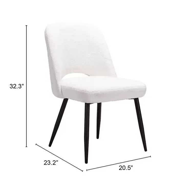 Kirklands Home Dining Chairs|Ivory Teddy Upholstered Dining Chairs, Set of 2 White