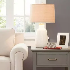Kirklands Home Table Lamps|Ivory Textured Ceramic Boho Table Lamp Brown