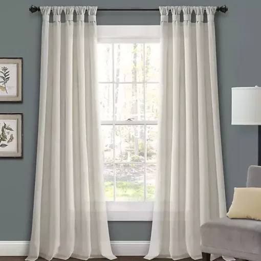 Kirklands Home Curtains & Drapes|Top Knotted Burlap Curtain Panel Set, 84 in. Ivory