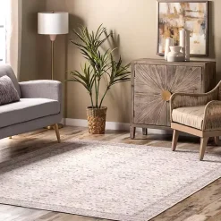 Kirklands Home Area Rugs|Transitional Floral Area Rug, 8x10 Ivory