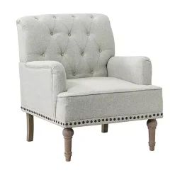 Kirklands Home Accent Chairs|Tufted Britt Accent Chair Ivory