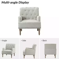 Kirklands Home Accent Chairs|Tufted Britt Accent Chair Ivory