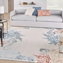 Kirklands Home Area Rugs|Ivory Underwater Paradise Area Rug, 7x9