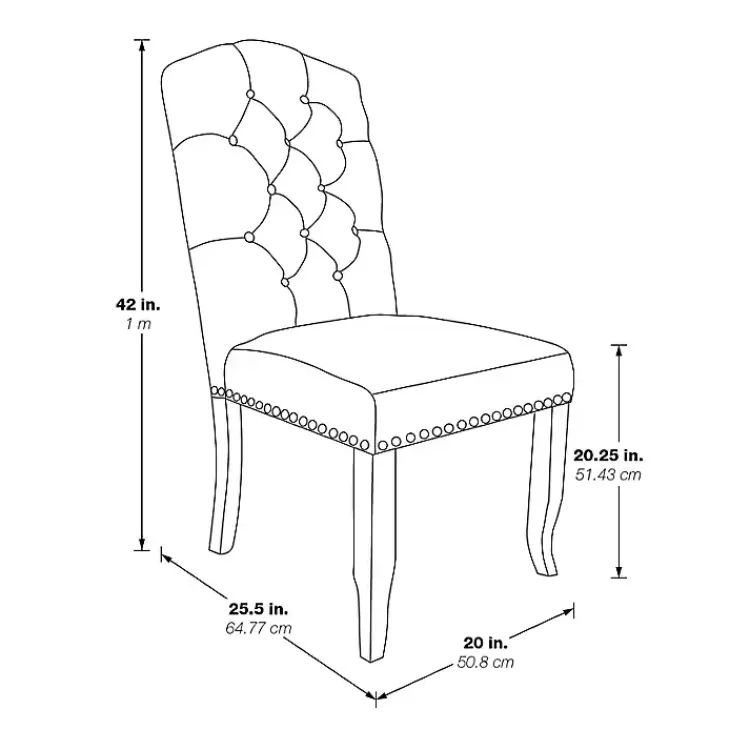 Kirklands Home Dining Chairs|Upholstered Nailhead Trim Dining Chair Ivory