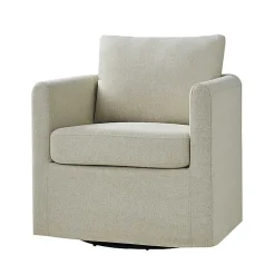 Kirklands Home Accent Chairs|Upholstered Vasser Slipcover Swivel Chair Ivory