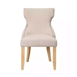 Kirklands Home Dining Chairs|Upholstered Wingback Dining Chairs, Set of 2 Ivory