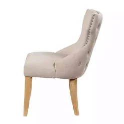 Kirklands Home Dining Chairs|Upholstered Wingback Dining Chairs, Set of 2 Ivory