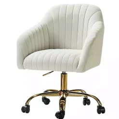 Kirklands Home Office Furniture|Velvet Swivel Jacyln Office Chair Ivory