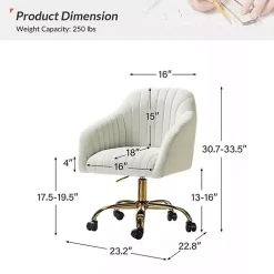 Kirklands Home Office Furniture|Velvet Swivel Jacyln Office Chair Ivory