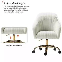 Kirklands Home Office Furniture|Velvet Swivel Jacyln Office Chair Ivory