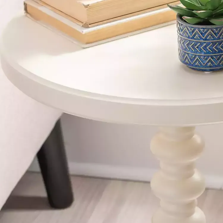 Kirklands Home Accent & End Tables|Wood Spindle Side Table Ivory