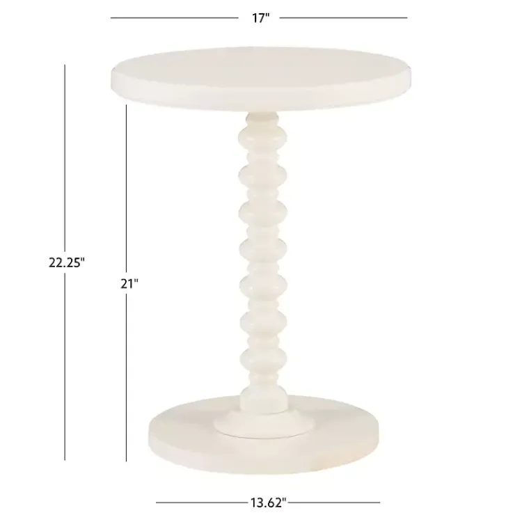 Kirklands Home Accent & End Tables|Wood Spindle Side Table Ivory