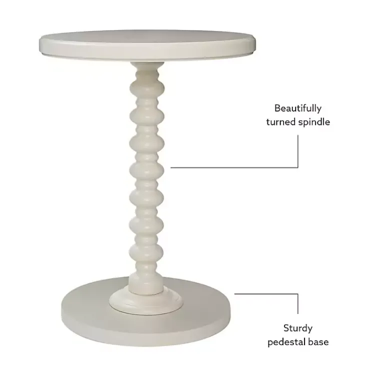 Kirklands Home Accent & End Tables|Wood Spindle Side Table Ivory