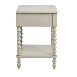 Kirklands Home Nightstands|Wood Turned Legs Nightstand Ivory