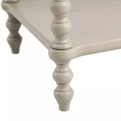 Kirklands Home Nightstands|Wood Turned Legs Nightstand Ivory
