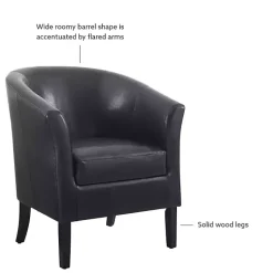 Kirklands Home Accent Chairs|Jack Barrel Back Club Chair Black