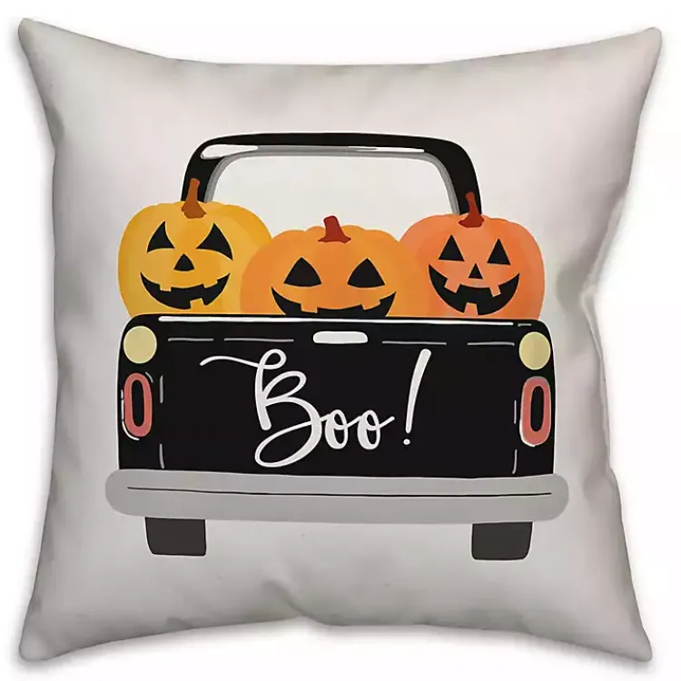 Discount Jack O' Lantern Truck Accent Pillow Halloween