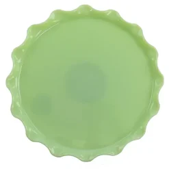 Kirklands Home Serving & Entertaining|Jadeite Glass Martha Stewart Scalloped Cake Stand Green