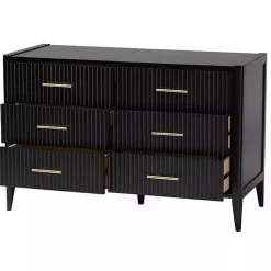 Kirklands Home Cabinets & Sideboards|James 6-Drawer Dresser Black