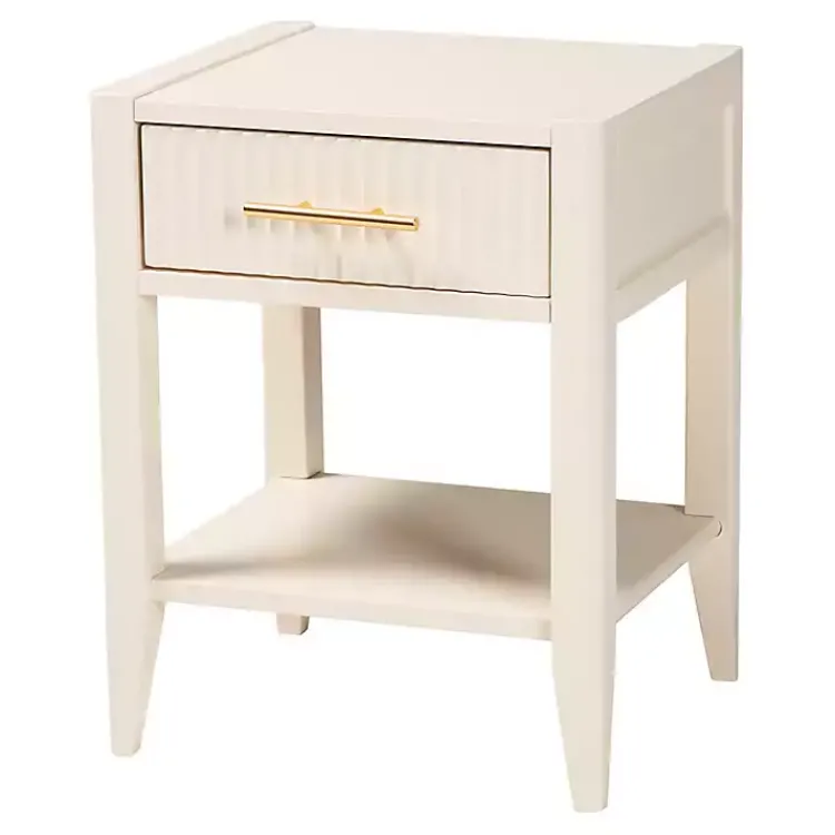 Kirklands Home Dressers & Chests|James Mid-Century 1-Drawer Nightstand Ivory