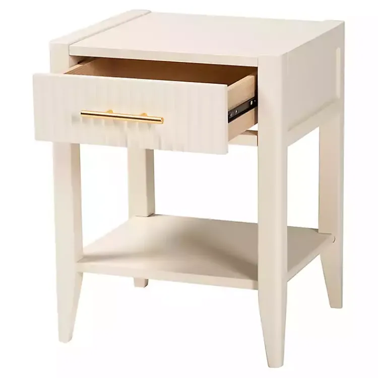 Kirklands Home Dressers & Chests|James Mid-Century 1-Drawer Nightstand Ivory