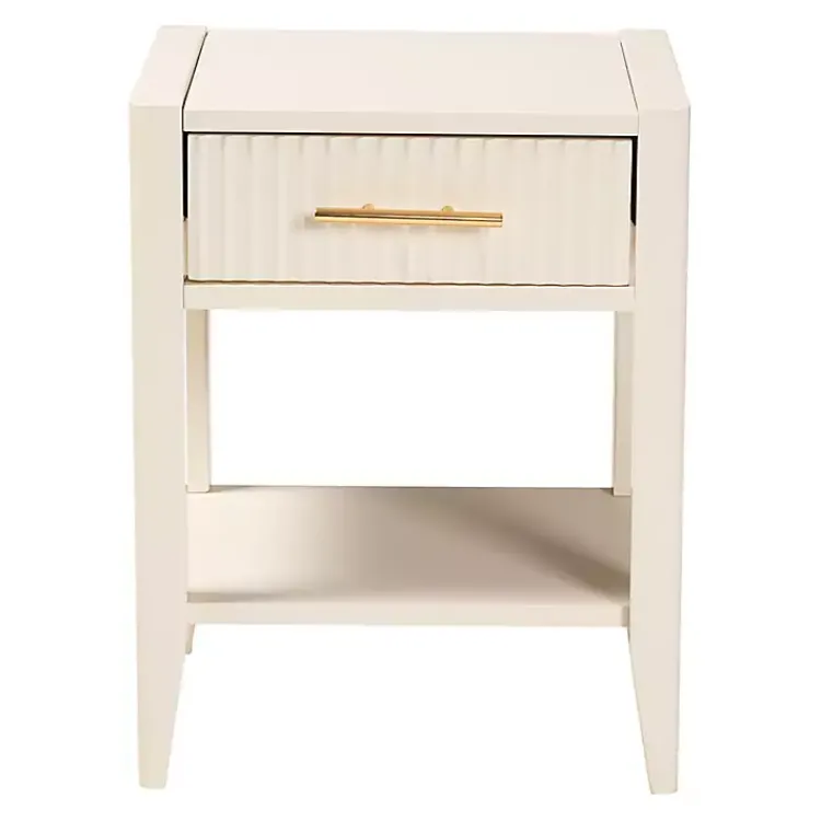 Kirklands Home Dressers & Chests|James Mid-Century 1-Drawer Nightstand Ivory