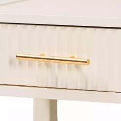 Kirklands Home Dressers & Chests|James Mid-Century 1-Drawer Nightstand Ivory