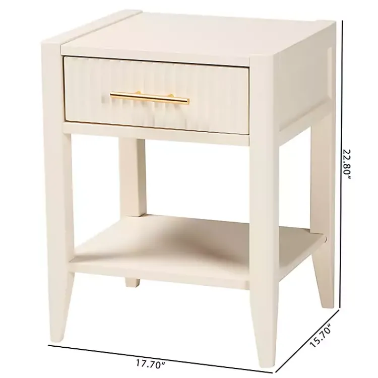 Kirklands Home Dressers & Chests|James Mid-Century 1-Drawer Nightstand Ivory