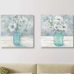 Kirklands Home Canvas Art|Jar Bouquet Giclee Canvas Art Prints, Set of 2 Multi