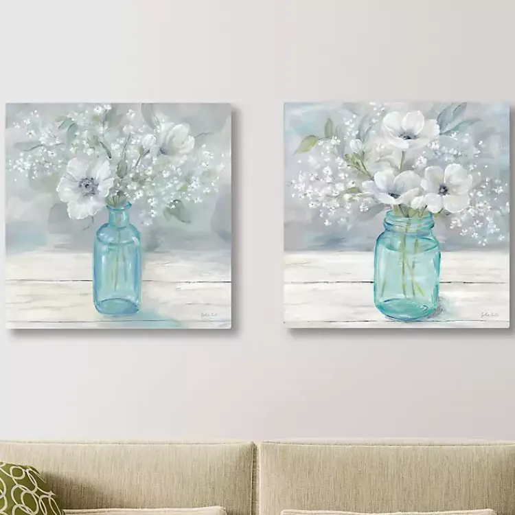 Kirklands Home Canvas Art|Jar Bouquet Giclee Canvas Art Prints, Set of 2 Multi