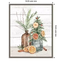 Online Jars with Oranges Christmas Canvas Wall Plaque Christmas Art & Wall Decor