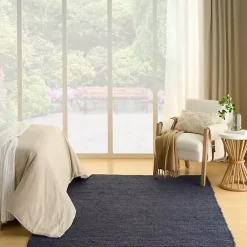 Kirklands Home Area Rugs|Jaxon Navy Natural Jute Area Rug, 4x6 Blue