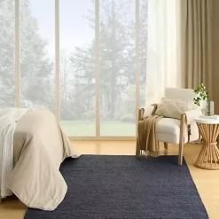 Kirklands Home Area Rugs|Jaxon Navy Natural Jute Area Rug, 5x7 Blue