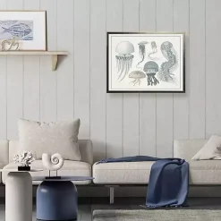 Kirklands Home Framed Art|Jellyfish Collage Bronze Framed Art Print