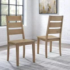 Kirklands Home Dining Chairs|Jolie Ladder Back 2-pc. Dining Chair Set Tan