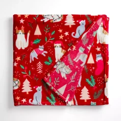Sale Jolly Cats Plush Throw Blankets & Throws