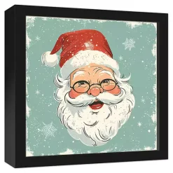 New Jolly Retro Santa Framed Canvas Art Print Christmas Art & Wall Decor