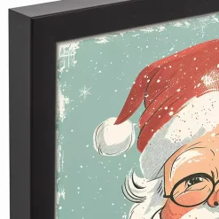 New Jolly Retro Santa Framed Canvas Art Print Christmas Art & Wall Decor