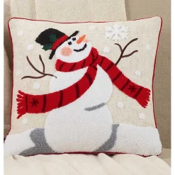 Sale Jolly Snowman Christmas Pillow Pillows