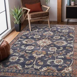 Kirklands Home Area Rugs|Jordan Bea Navy Blue Area Rug, 6x9