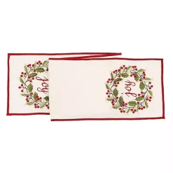 New Joy Holly Wreath Table Runner Christmas Dining & Entertaining