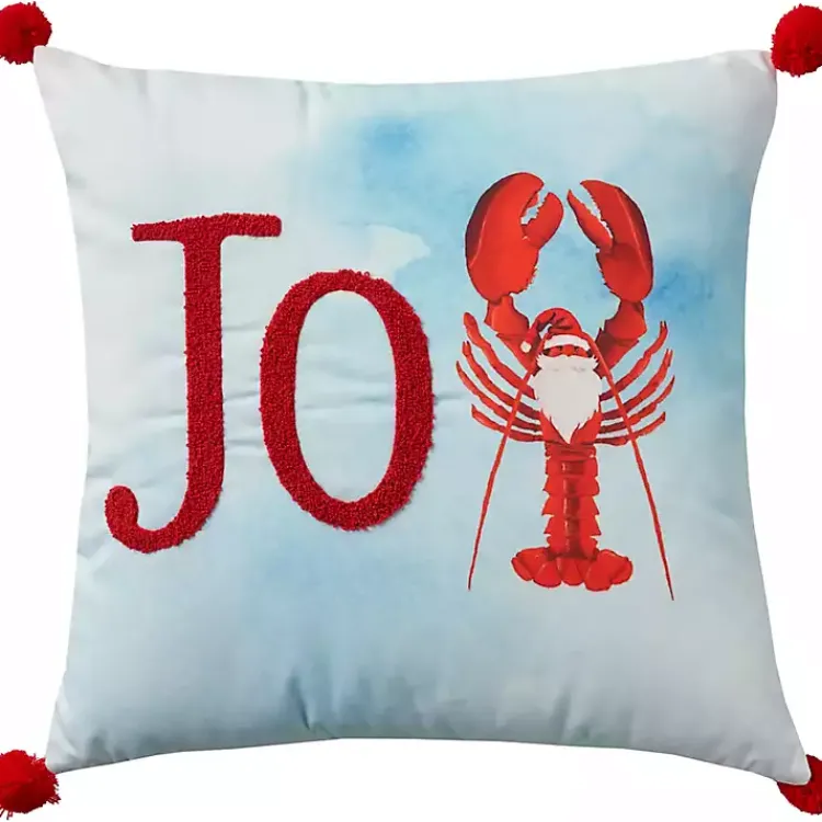 New Joy Santa Lobster Pom Pom Pillow Christmas Pillows