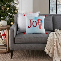 New Joy Santa Lobster Pom Pom Pillow Christmas Pillows
