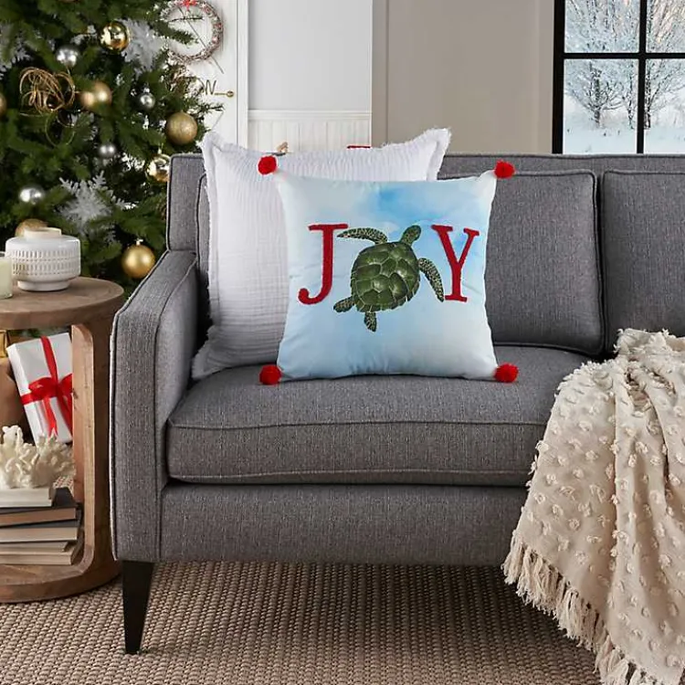 Outlet Joy Sea Turtle Pom Pom Pillow Christmas Pillows