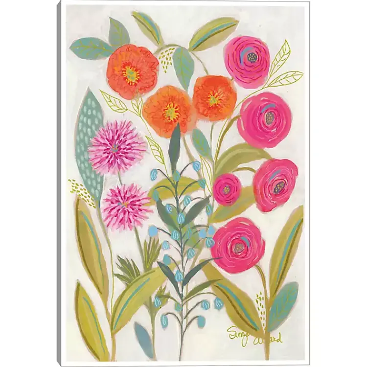 Kirklands Home Framed Art|Joyful Garden VII Framed Canvas Art Print Multi